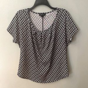 Patterned Pleated Blouse